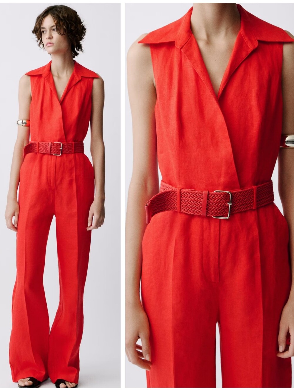 MANGO Linen Jumpsuit